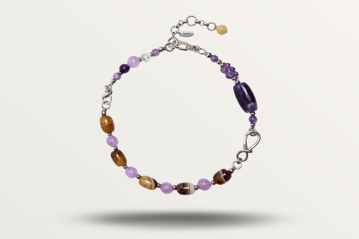 Violet Chocolate joined into a necklace